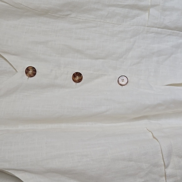 Elegant Off-white Hemp Blend Long Line Tunic Vest Summer Top - Picture 2 of 9